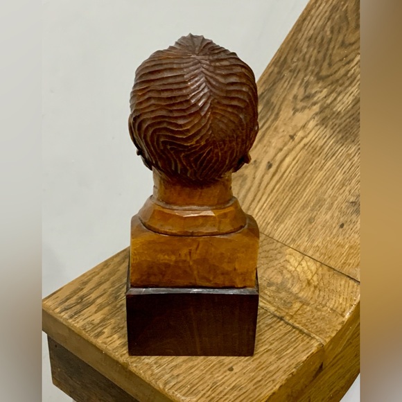 Vintage Hand Carved Wooden Spanish Sancho Panza Don Quixote Bust Statue - Picture 7 of 16